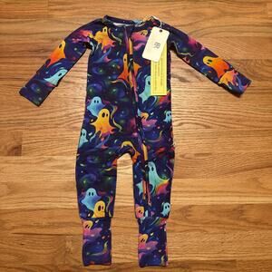 Bums & Roses 3-6 Month Convertible Romper Drop It Like It's Haunt Ghosts NWT